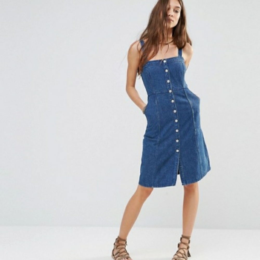 ASOS denim dress by Honey Punch